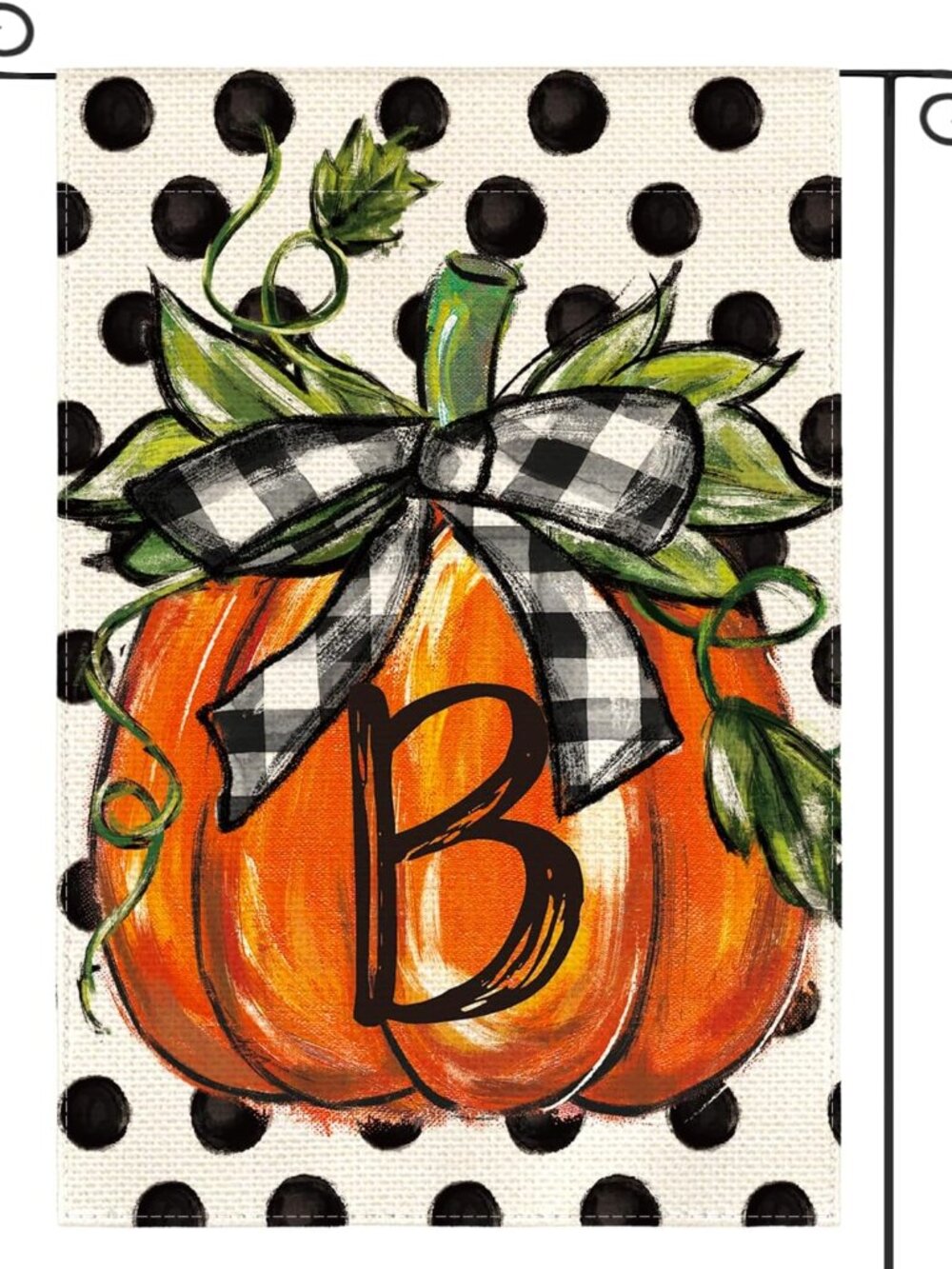 Fall Monogram Letter B Garden Flag 12x18 Inch for Outside